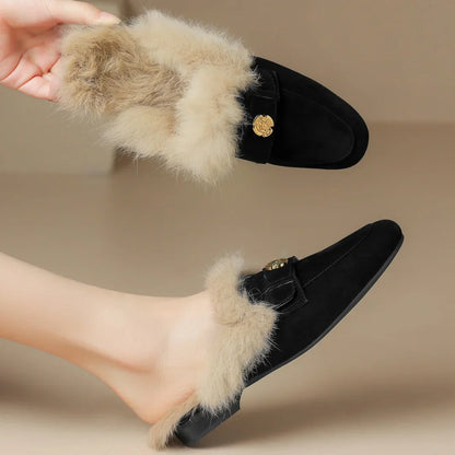VELOURA SUEDE SHEARLING MULES